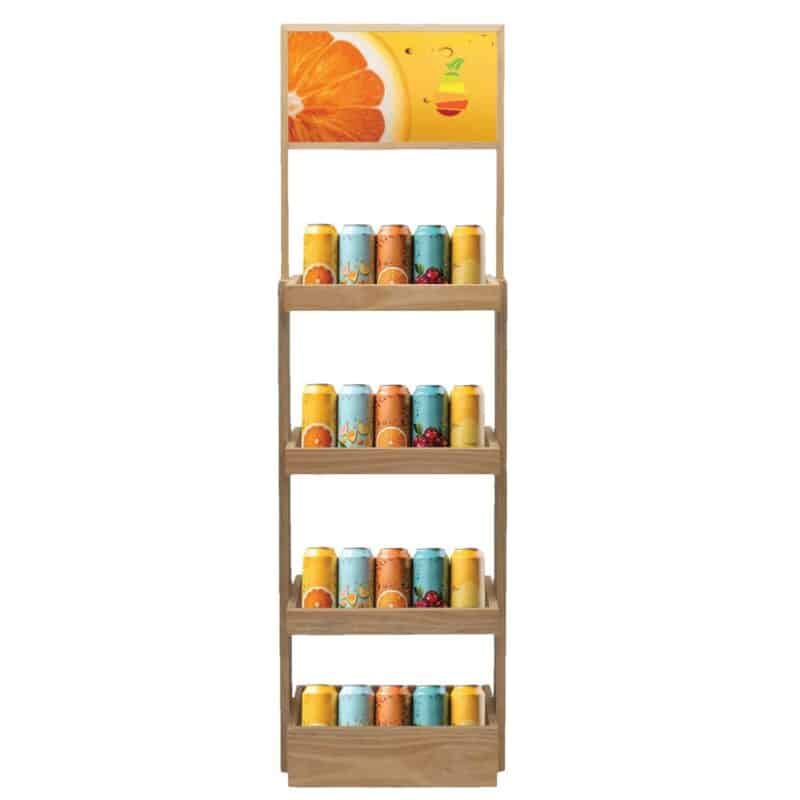 Custom 4-Shelf Wood Display Stand - 1