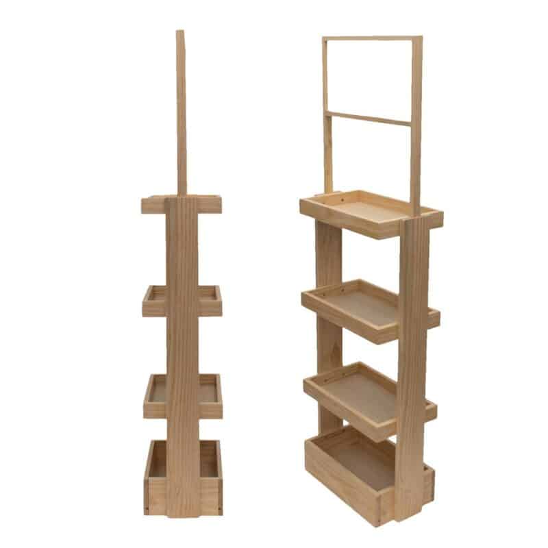 Custom 4-Shelf Wood Display Stand - 2