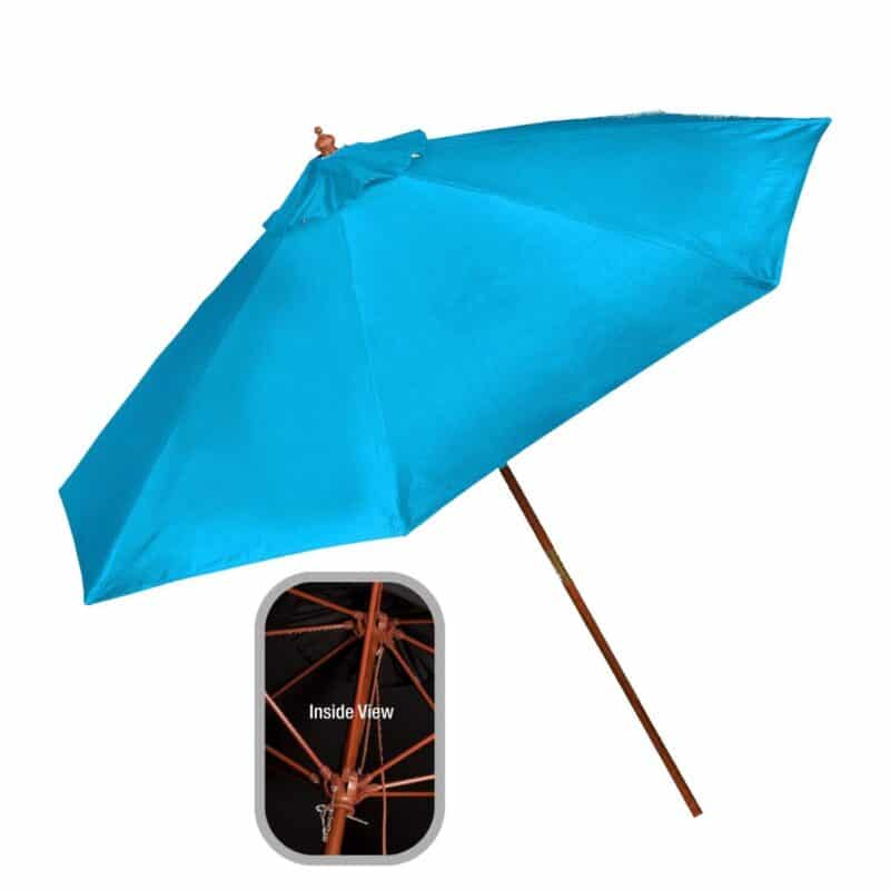 Custom 9' Wooden Polyester Market Umbrella - 1