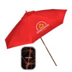 Custom 9' Wooden Polyester Market Umbrella