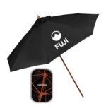 Custom 9' Wooden Polyester Market Umbrella - 7