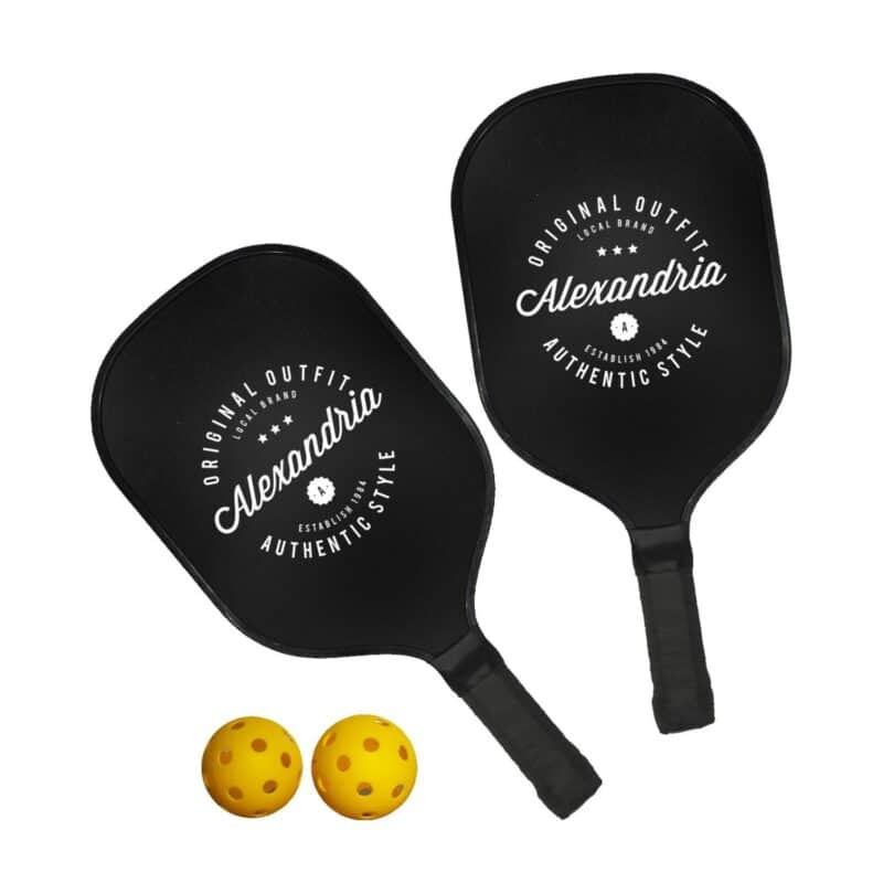 Custom Smasher Pickleball Set Black (Screen Print) - 1